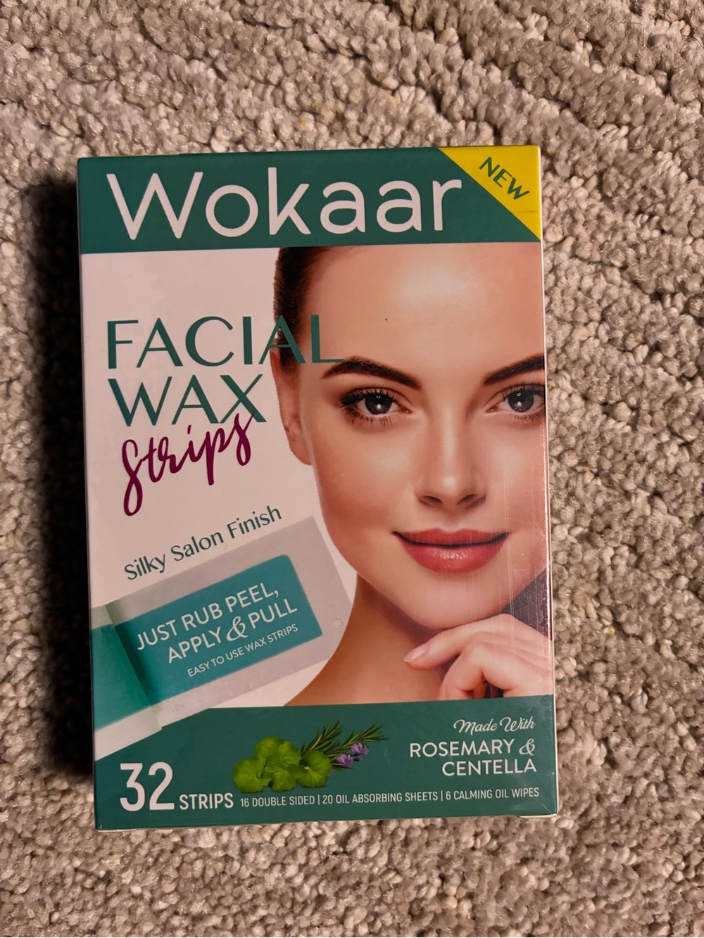 Facial Wax Strips in Teal & White - 32 Strips